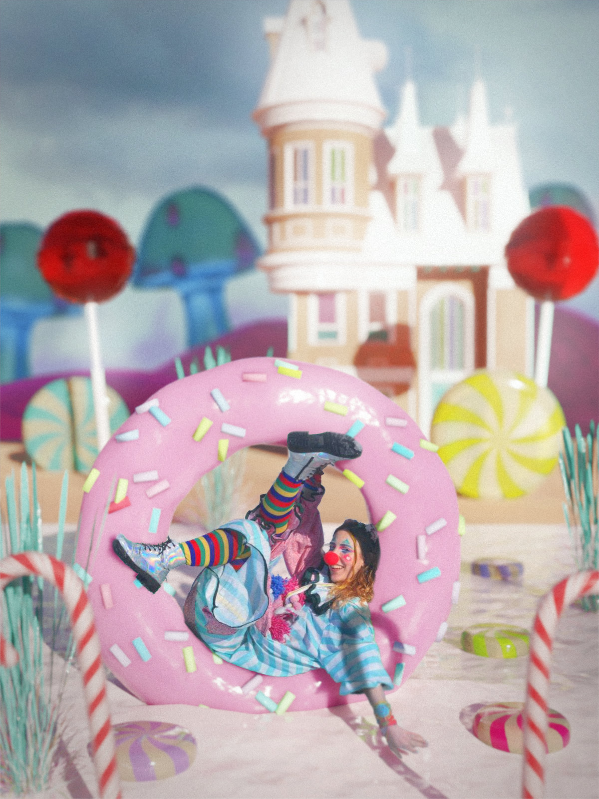 Fotomontaje Clown The Lion Girl
